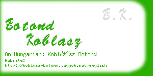 botond koblasz business card